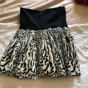 high waisted animal print short skirt